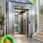 elevador residencial moderno eficiente energéticamente en México con sistema sin cuarto de máquinas